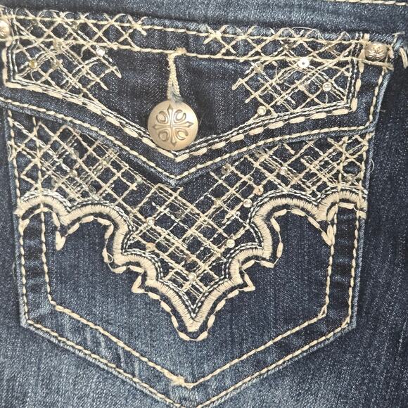 ND Weekend Embroidered Rhinestone Pocket Women's Jeans. Dark Blue. Size 16 - Picture 7 of 11